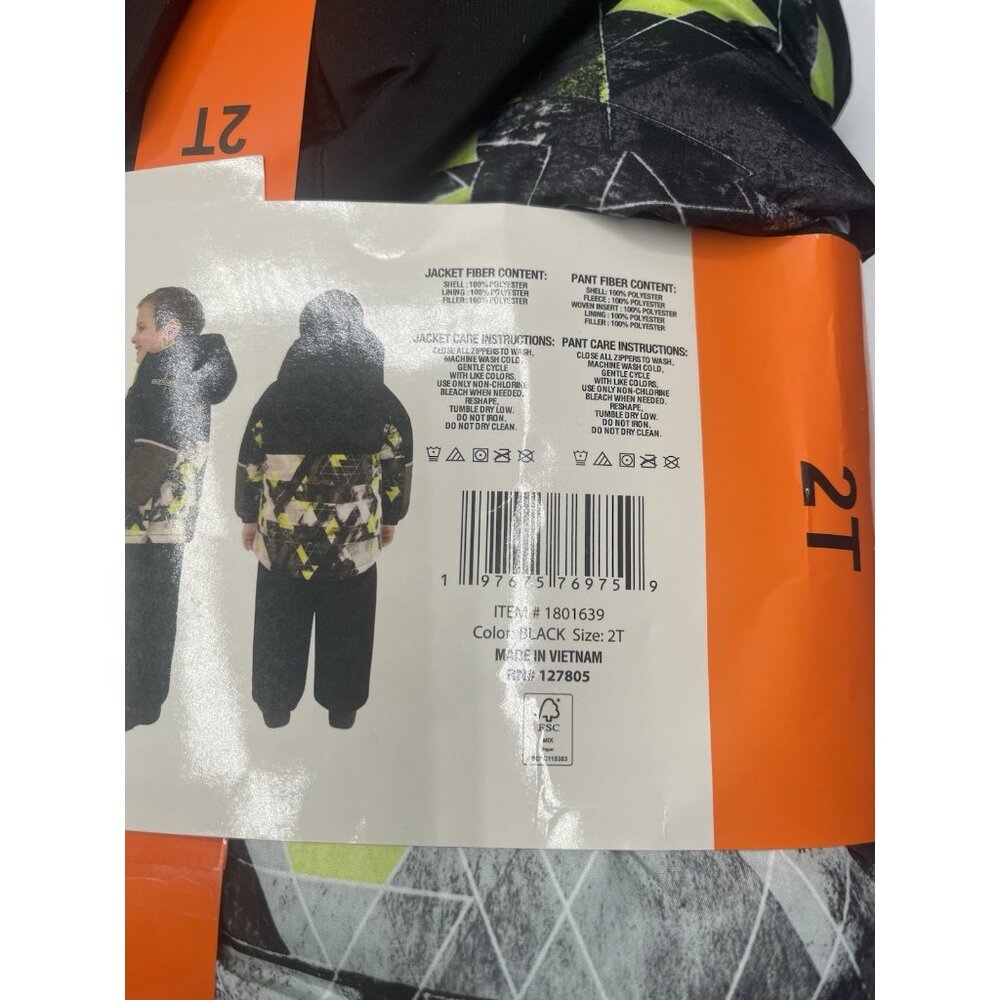 Spyder Snow Bibs Jacket‎ Coat Boys Size 2t Black Yellow - Picture 4 of 5